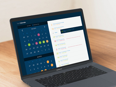 Calendar Based Task View user experience ux wireframe