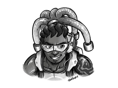 Lucio blizzard brush doodle drawing fanart illustration lucio overwatch photoshop silentiger sketch