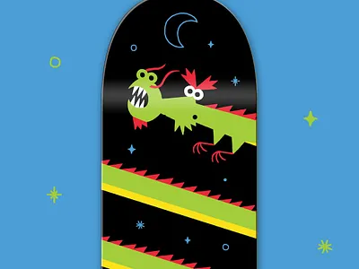 Bonobolabo Skateboard character chinese dragon illustration minimal product skate skateboard vintage