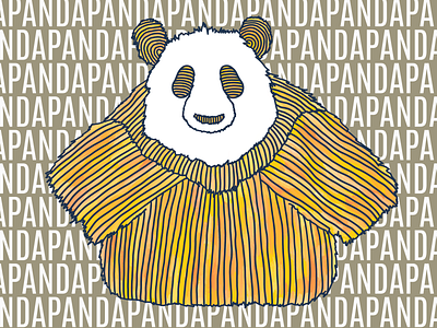 Panda 3 in Orange animal animal art animal character animal illustration animals color colors cute design digital drawing funny illustration kids linedrawing orange panda typography watercolor yellow