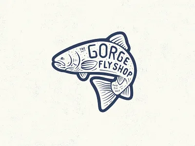 Fly Fishing Badge - 1 badge branding custom fishing fly fly fishing illustration lettering pattern rainbow trout simple trout