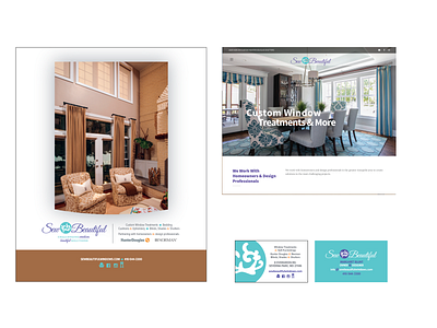 Sew Beautiful Windows Branding, Logo, Website, Print branding design graphic design logo logo design print print design web design website
