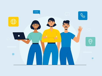 Contact us concept landing page character concept design flat flat designs free free resource freepik illustration landing design landing page vector