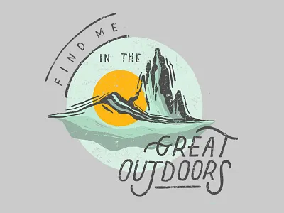 Find Me in the Outdoors desert illustration lettering mountain nature optoutside outdoors outside rei sun sunset typography utah
