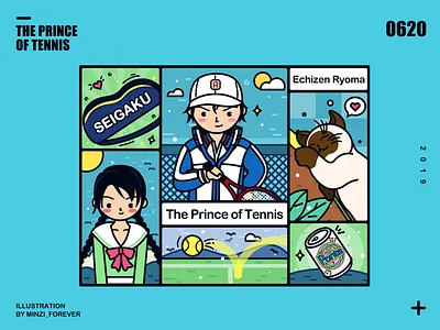 The Prince of Tennis cartoon design flat forever girl illustration minzi smile ui