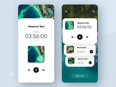 Deep Sea Music Interface app design illustration ui ux 品牌 商标 应用 插图 类型 设计