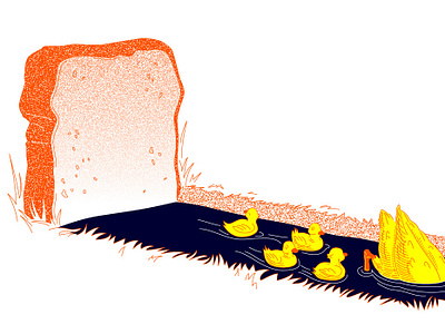 Feed ducks art bird bread color colours drawing duck ducks grave hamburg illustration illustrator lines minimal neon pattern plant pond texture vector