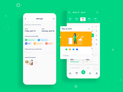 Food Plan 2 app design colorful flat design design food plan illustration ios app design iphonex ui ui interface
