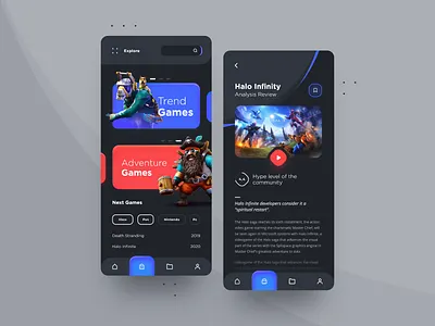 App Design Daily Ui 🎮📲 app app games apple application card categories clean colors dark app interface ios mobile modern ui ui design uiux design ux