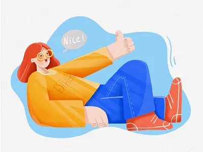 have a nice day!! ipad的 可爱 女孩 手绘 插图 画画 设计