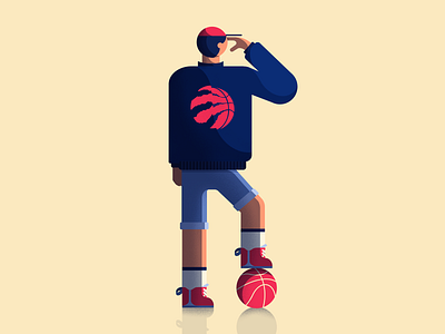Raptors Fan 2d basketball basketball icon basketball logo basketball vector character character illustration flat geometric illustration raptors raptors fan raptors icon raptors logo toronto raptors vector