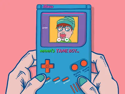 TAME BOY - A new retro dating console art date dating app design draw drawing game boy graphics illustration minimal retro