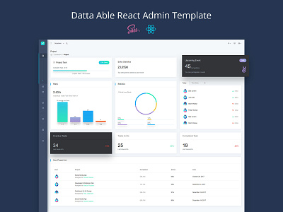 Datta Able React Admin Template admin admin dashboard admin design admin panel admin template admin theme admintemplates boostrap admin template bootstrap 4 branding chart design illustration react react admin sass templates ui ui ux design vector