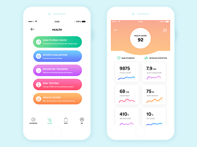 HEALTH MOBILE DASHBOARD cards ui chart clean colour dashboard design details drug health health app healthcare illustration medical medicine mobile app pill sketch test treatment ui ux