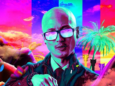 Chris Do - Fan Art abstract abstract art art art direction artwork chris do colorful colors fan art futur gradient iridescent klarens poster poster art posters the future tropical vaporwave vivid