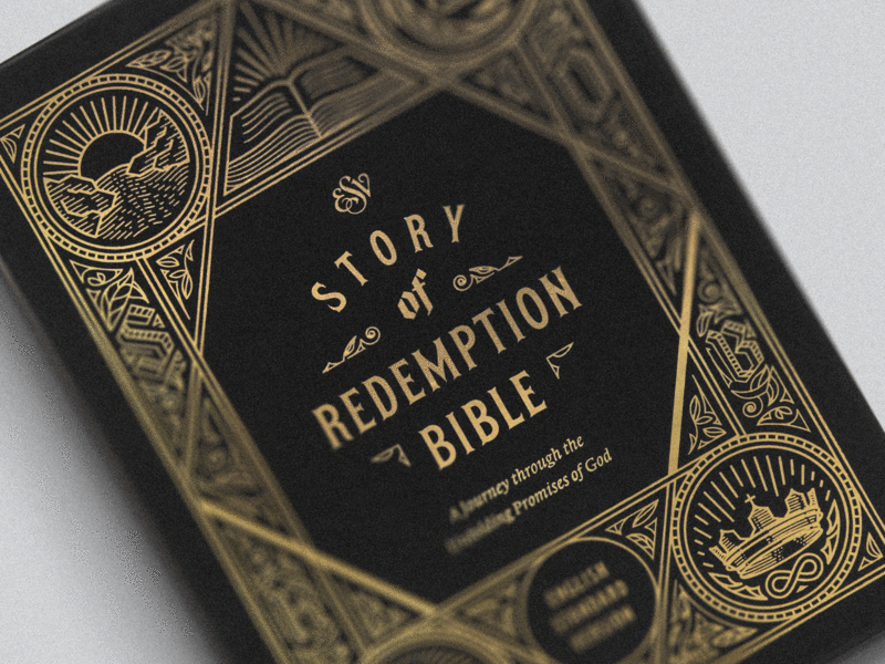 ESV Story of Redemption Bible (Box) pt. II badge bible branding engraving etching graphic design icon illustration illustrator line art logo packaging packaging design peter voth design vector