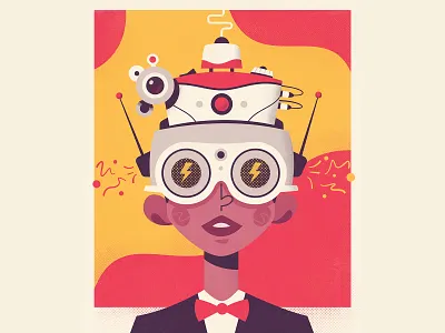 Virtual Reality art boy cartoon character characterdesign design future futuristic illustration midcentury poster retro retrofuturism tech vector vintage virtual virtualreality vr