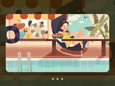 Relieve summer heat design illustration 插图 设计