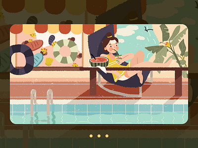 Relieve summer heat design illustration 插图 设计