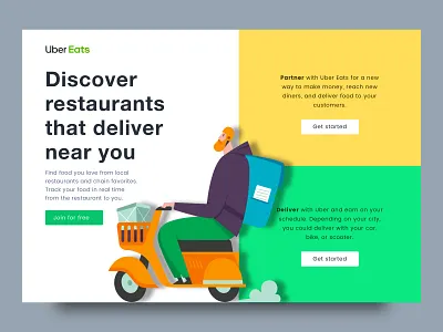 Uber Eats (Redesign) app branding clean design design jam illustration illustrator minimal photoshop redesign sketch tutorial type typography uber ubereats ui ux vector web