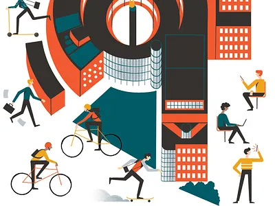 Transmission magazine architecture bbc colour design editoral editorial illustration illustration print