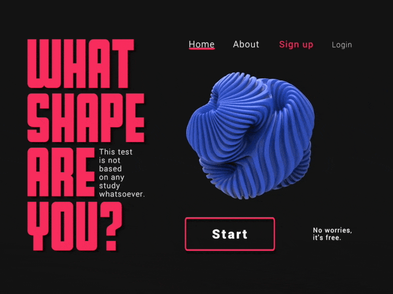 Shape // Test of shape, web landing page 3d 3d animation 3d art animation design free illustration illustrator lettering logo minimal shape typography ui ux vector web