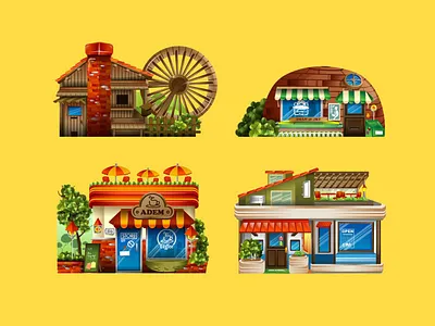 Store building design house icon illustration store vector