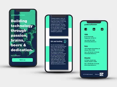 Adapt landing page for devices - Codecraftsmen adapt adaptive design app design codecraftsmen digital design kirko team landing page design mobile web mobile website responsive website design web app webdesign website concept