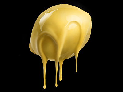 Yellow lemon drawing hyperrealism illustration yellow