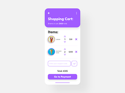 Shopping Cart - DailyUI - 058 cart challenge daily dailychallenge dailydesign dailydesignchallenge dailyui dailyui 058 dailyuichallenge experience interaction interface ixd shopping shopping bag shopping cart ui uiux user ux