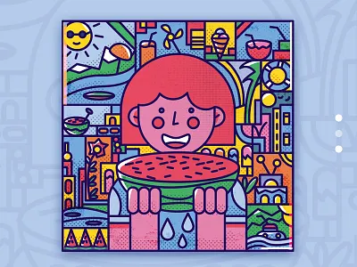 summer illustration illustration design ui web