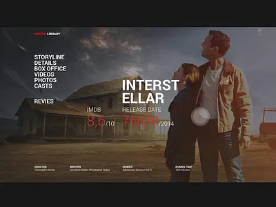 Interstellar art card cinema interstellar movie nolan photos ui ux video
