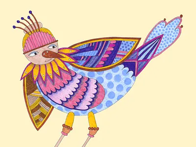 Low fi Bird 1 bird crayon hamburg illustration pencil