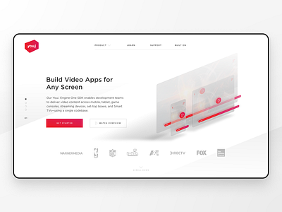You.i TV Homepage carousel clean ui cross platform homepage design landing page ui ux video web design white