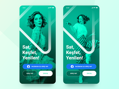 Dolap App Launch Screen app desing facebook fashion ios launch login page market mobile product screen sign in ui ux