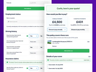 Insurance Forms appdesign components designsystem insurance productdesign ui uidesign uiforms uxdesign webdesign