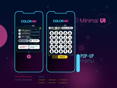 Game UI - iPhone X 2d art 2d game app ui color hit design game art game design game play hit game hyper casual game iphone iphone x mockup iphonex mobile game mockup ui uiux