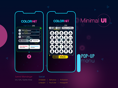 Game UI - iPhone X 2d art 2d game app ui color hit design game art game design game play hit game hyper casual game iphone iphone x mockup iphonex mobile game mockup ui uiux