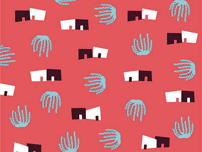 Namibia Pattern. africa african cacti cactus house illustration namibia pattern succulents vector