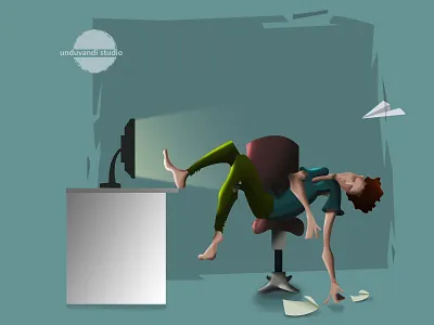 Swing of a graphic designer illustration