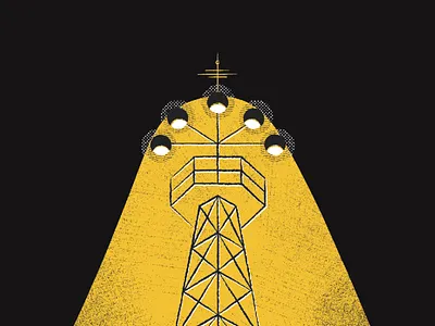 Moontower austin branding illustration moontower