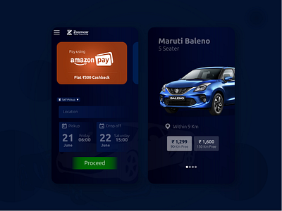 Plane view. UI Design for ZoomCar car graphics illustration makeover rebranding ui ui design zoom
