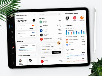 Banking App for iPad app apple balance bank bank card banking capital cashback ipad ipad pro master card mockup pay payment pencil rate statistics ui ux visa