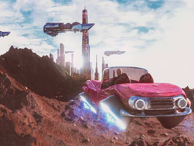 Going to work on invasion day c4d abstract concept landscape