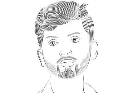 Line art portrait design illustration portrait vector