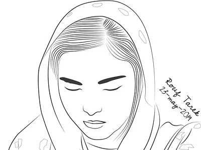 Line art portrait design illustration portrait vector