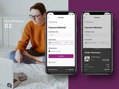 Nagy's Daily UI 02 - Credit Card checkout clean ui dailyui dailyui 002 design digital form field magenta photography purple simple typography ui uidesign webpage