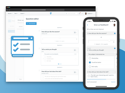 Surveys 2.0 icon mobile ui web app