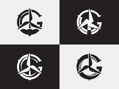 Big Spinners brand clean energy logo mark ocean spin visual identiy wind wind turbine