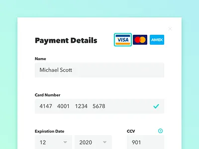 002: Credit Card Checkout button credit card form creditcard dailyui form modal payment ui